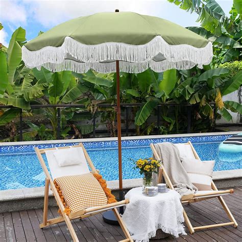 patio umbrella with tassels